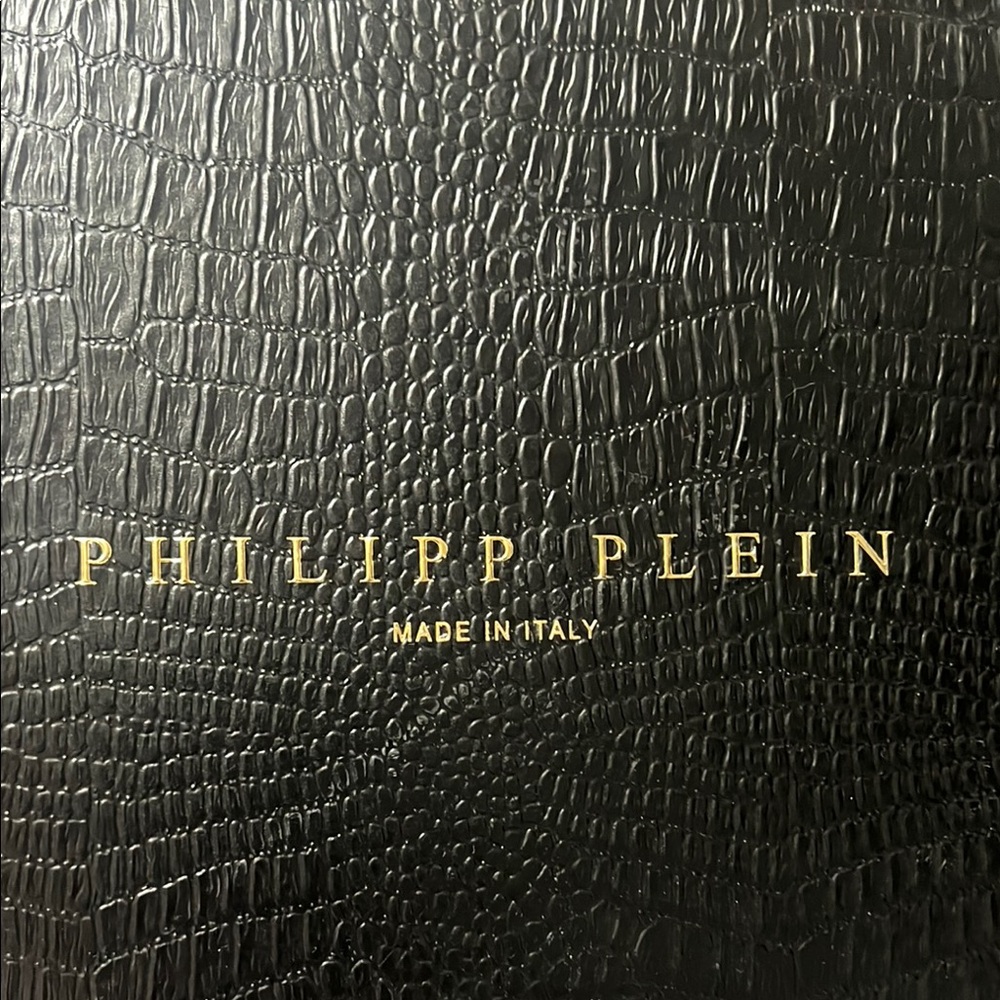Philipp Plein Black Croc-Embossed Design
